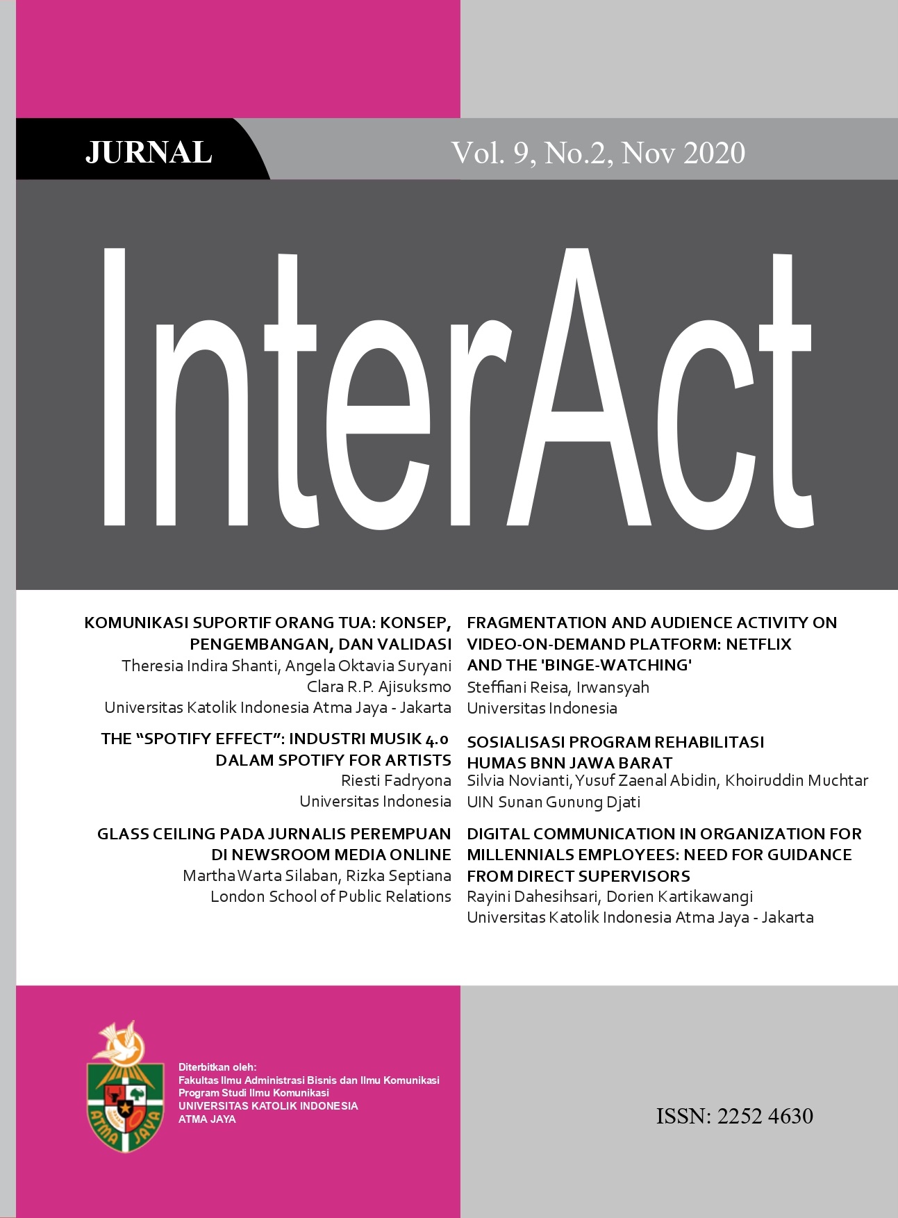 					View Vol. 9 No. 2 (2020): Jurnal InterAct
				
